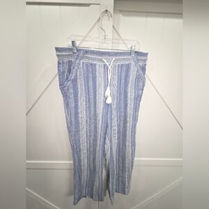 Jolt Navy and Cream Striped Fabric